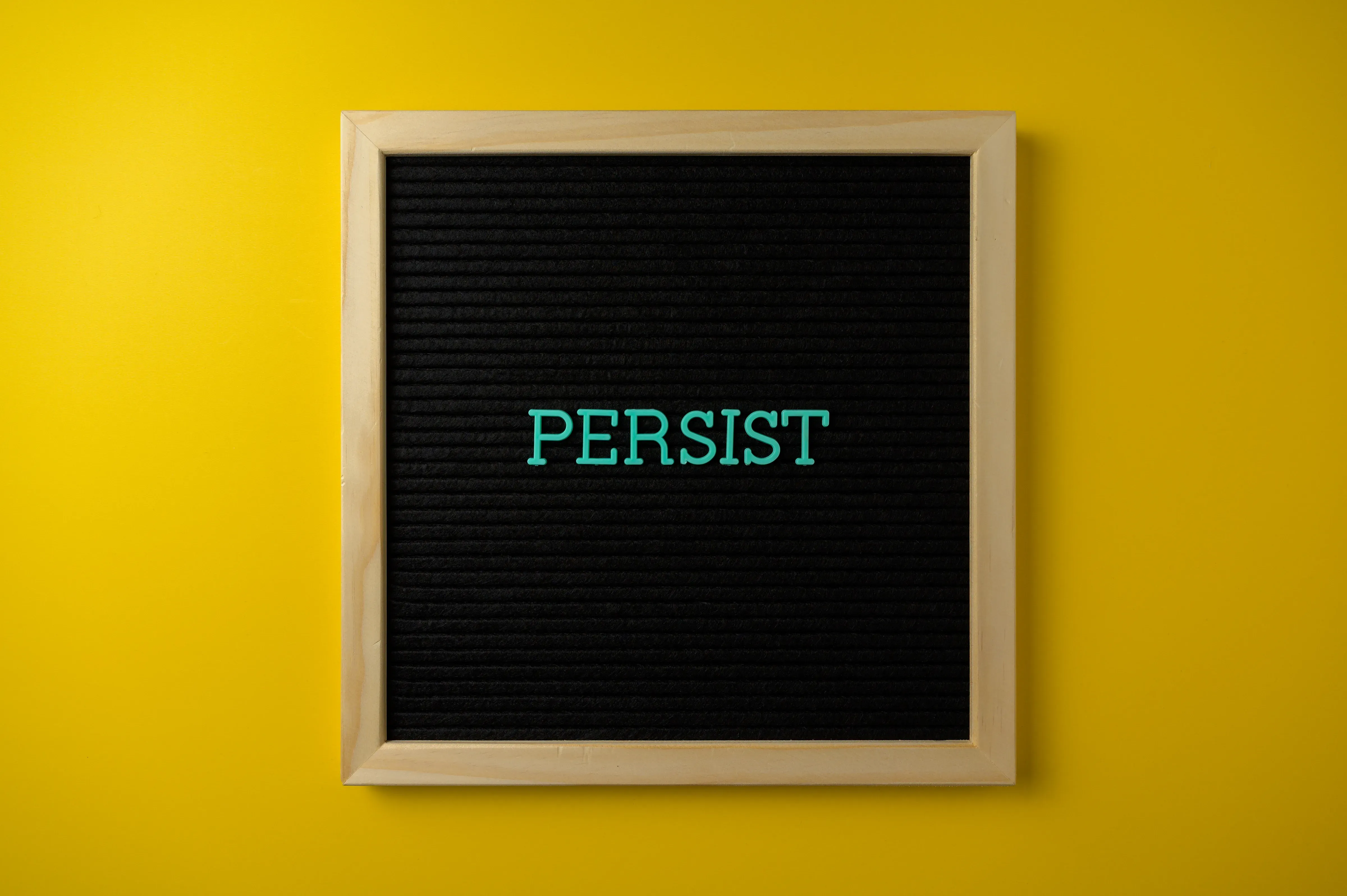 Persistence is an important mindset.